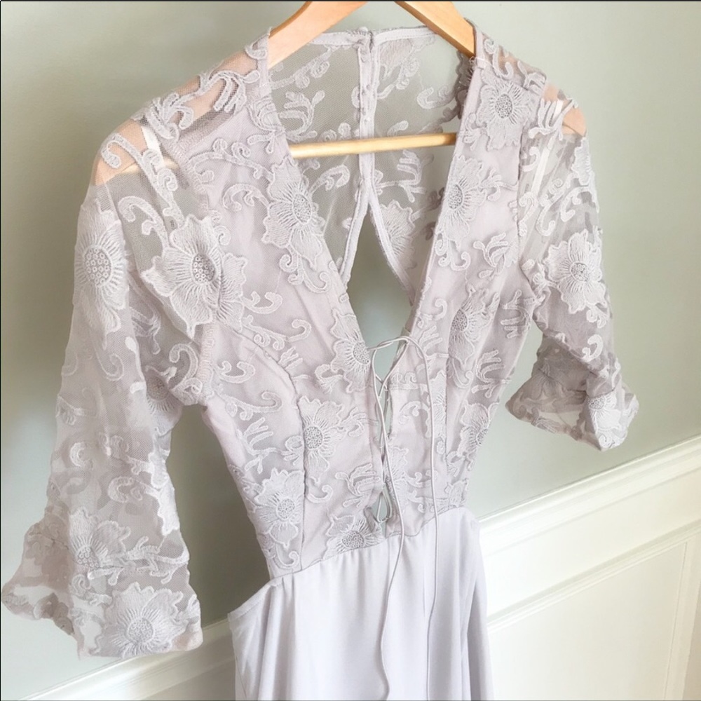 Soieblu Small Lilac Mist Open Back Tie Maxi Dress - Picture 4 of 5